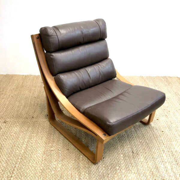 Tessa T4 Leather Mid Century Armchair