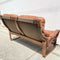 Mid Century Tessa Two Seater Tan Leather Lounge