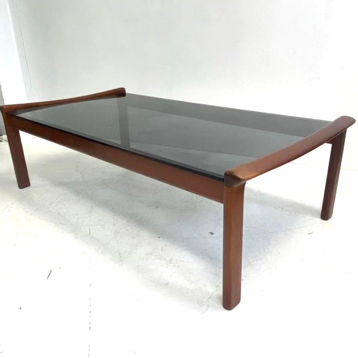 Mid Century Tessa Smoked Glass Coffee Table