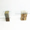 Travertine and Glass Cantilevered Side Tables