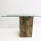 Travertine and Glass Cantilevered Side Tables