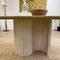 Vintage Unfilled Travertine Oval Dining Table S Shaped Base