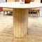 Vintage Unfilled Travertine Oval Dining Table S Shaped Base