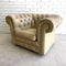 Vintage Bone Leather Chesterfield Armchairs