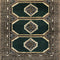 Vintage Hand Knotted Green Persian Wool Rug