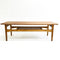 Vintage Mid Century Coffee Table With Rattan Shelf