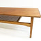 Vintage Mid Century Coffee Table With Rattan Shelf