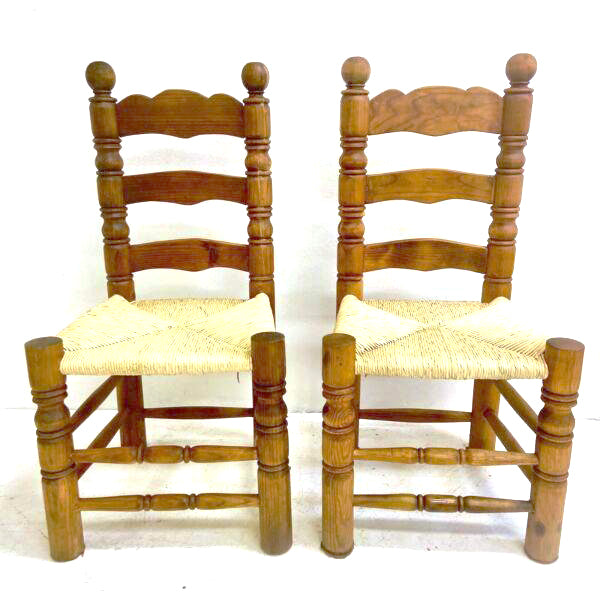Vintage Rush Seat Chairs - Priced Individually