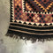 Wool Kilim Rug With Orange Diamond Pattern