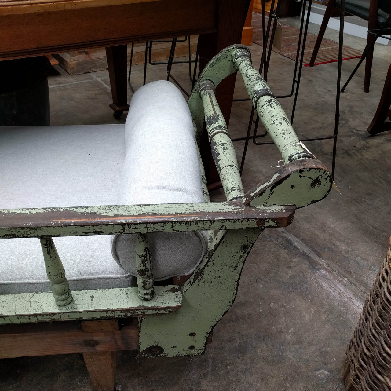 Antique Miners Chaise Lounge Daybed Chaise
