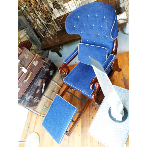 Reclining Wingback Library Armchair William IV Antique c1835