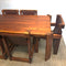 Vintage 1970s Post & Rail Leather Sling Chairs and Dining Table
