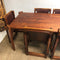 Vintage 1970s Post & Rail Leather Sling Chairs and Dining Table