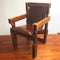 Vintage 1970s Post & Rail Leather Sling Chairs and Dining Table