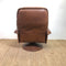 Vintage Leather European Swivel Armchair