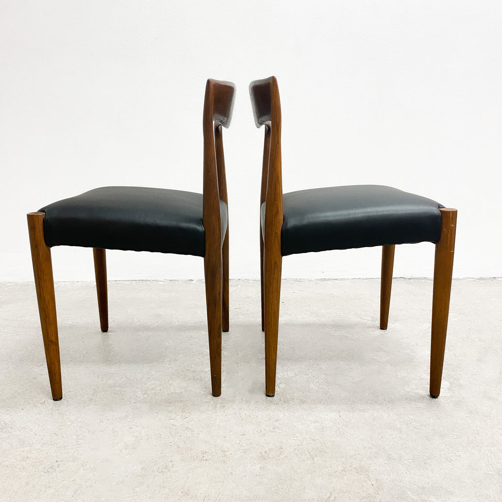 Set Of 6 TH Brown Mid Century 1960s Blackwood Dining Chairs
