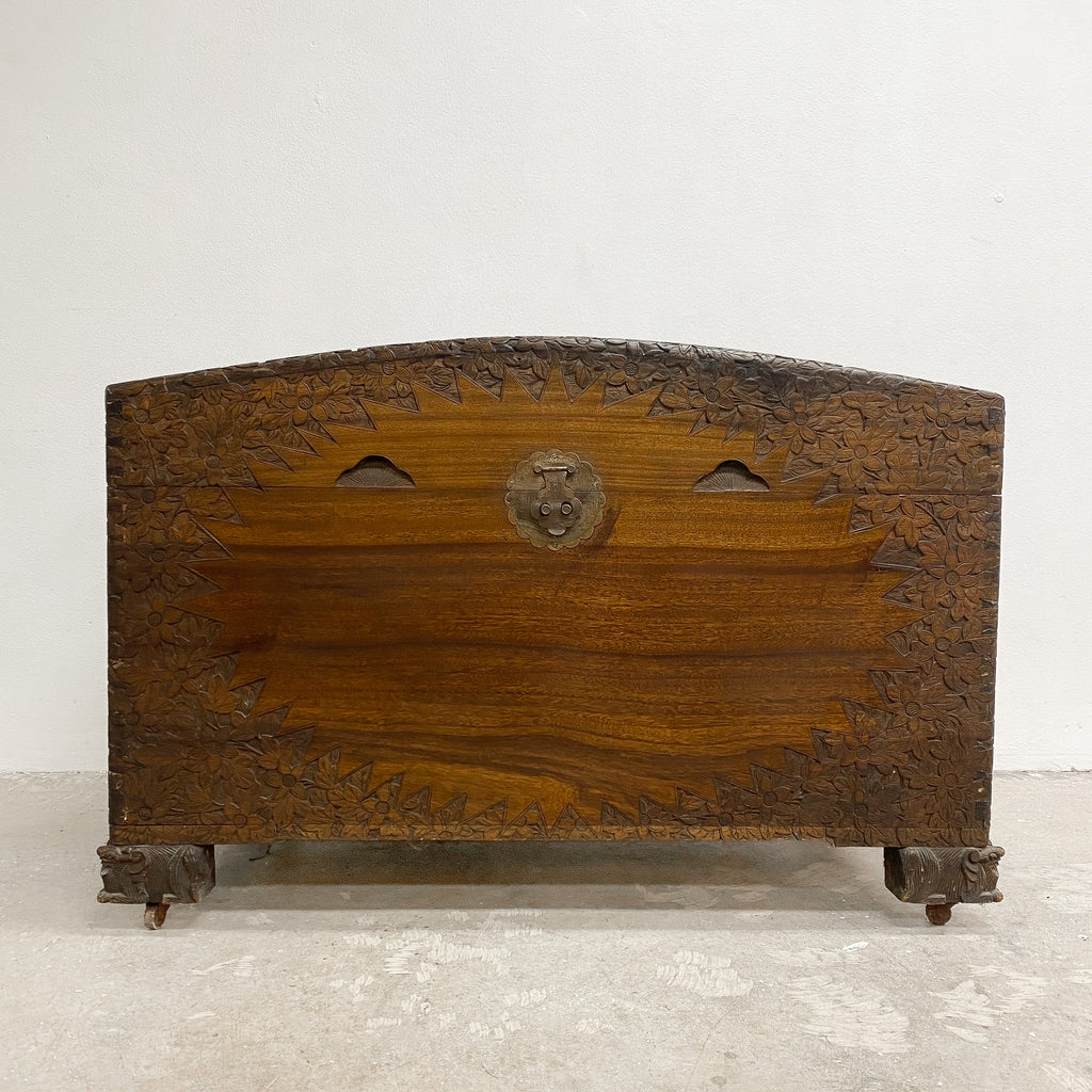 1920s Camphor Laurel Carved Chest