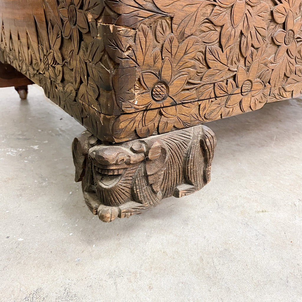 1920s Camphor Laurel Carved Chest