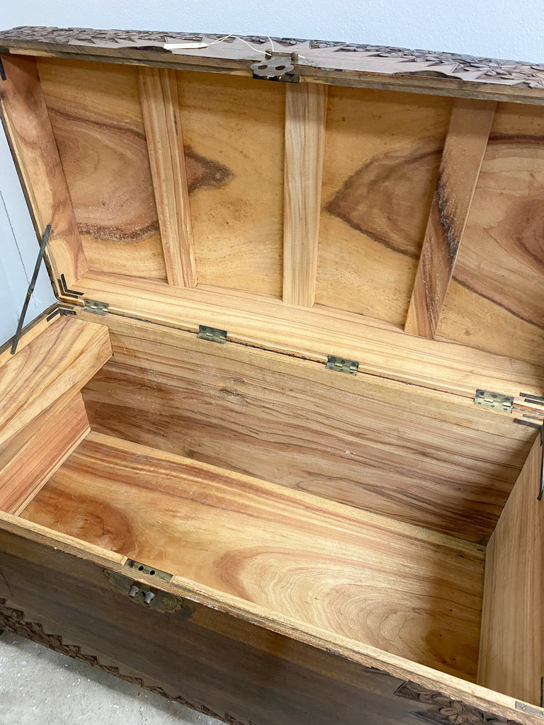 1920s Camphor Laurel Carved Chest