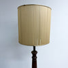 1950-60's Wood And Brass Vintage Floor Lamp Wound Vinyl Ribbon Shade