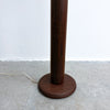 1950-60's Wood And Brass Vintage Floor Lamp Wound Vinyl Ribbon Shade