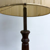 1950-60's Wood And Brass Vintage Floor Lamp Wound Vinyl Ribbon Shade