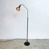 1950's Danish Standard Lamp With Grooved Brass Riser Original Bakelite Fittings