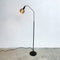 1950's Danish Standard Lamp With Grooved Brass Riser Original Bakelite Fittings