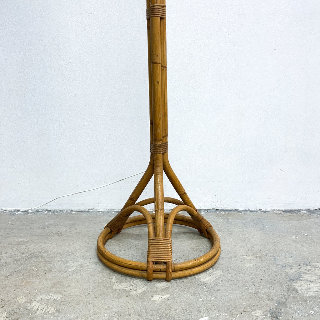 1950's Mid Century Rattan Cane Lamp.