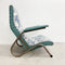 1950's Reupholstered Grasshopper Steel Frame Armchair