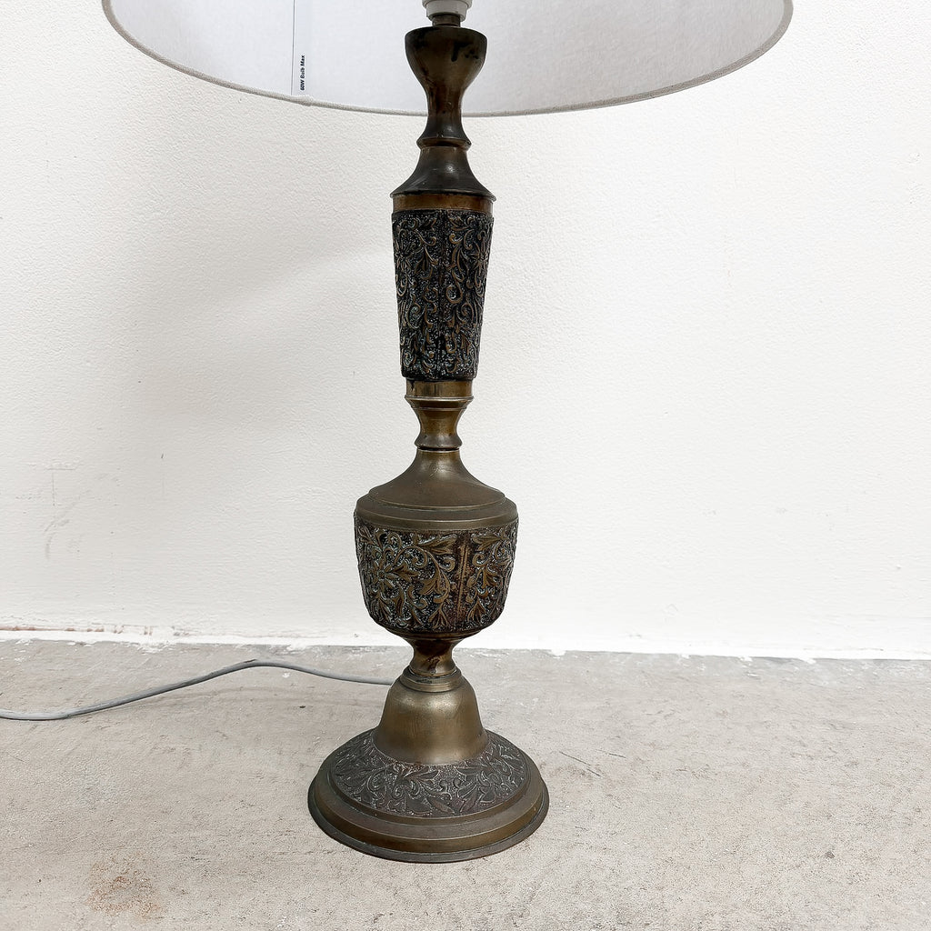 1960's Brass Table Lamp In Mid Century Decorative/ Revivalist Style