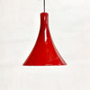 1960's German Designed Red Hand Blown Glass Pendent Light