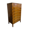 1960's Mid Century Danish Walnut Finish Chest Of Drawers With Brass Handles