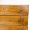 1960's Mid Century Danish Walnut Finish Chest Of Drawers With Brass Handles