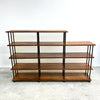 1960's Mid Century Solid Teak Laranda Three Bay Stepped Open Shelves
