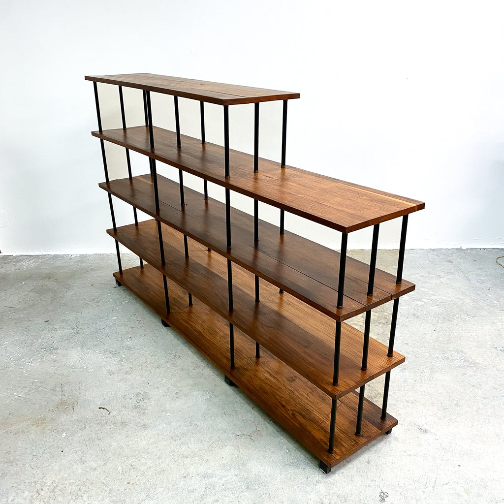 1960's Mid Century Solid Teak Laranda Three Bay Stepped Open Shelves