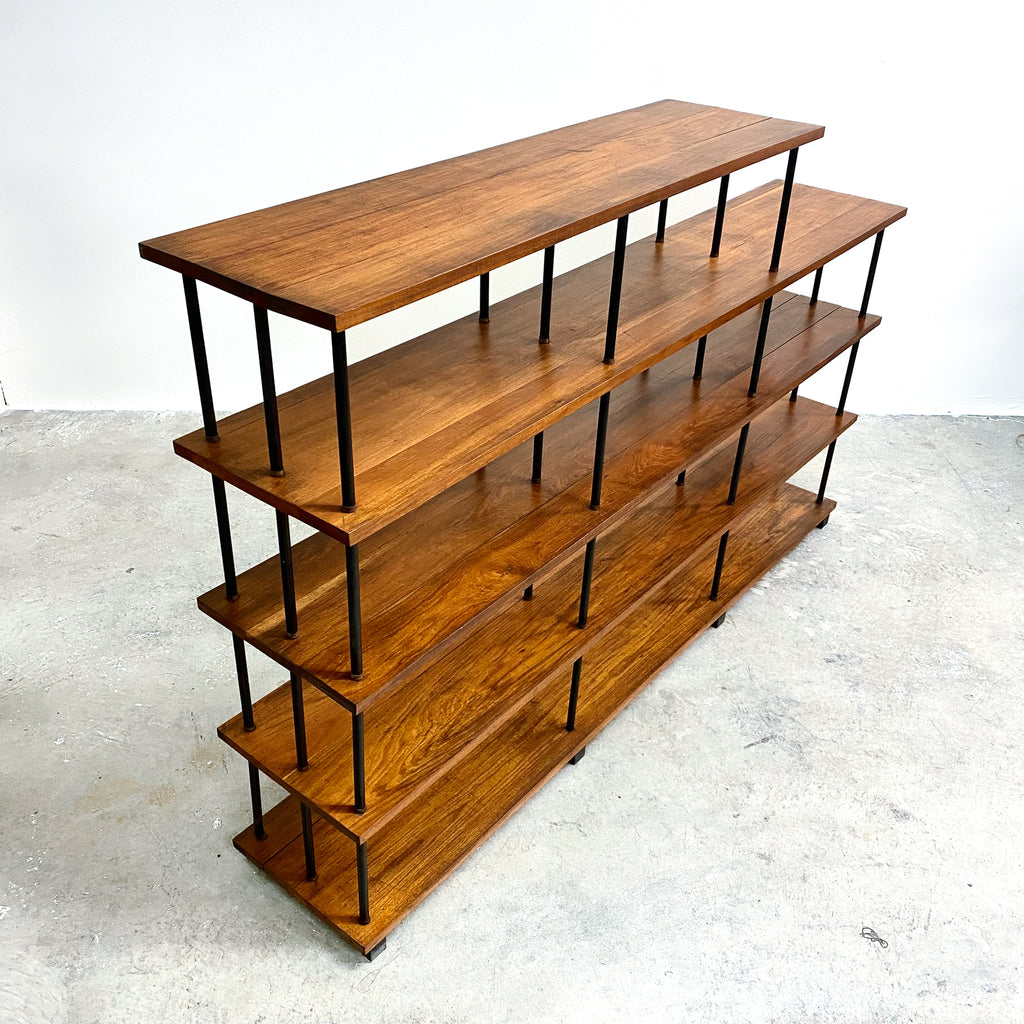 1960's Mid Century Solid Teak Laranda Three Bay Stepped Open Shelves