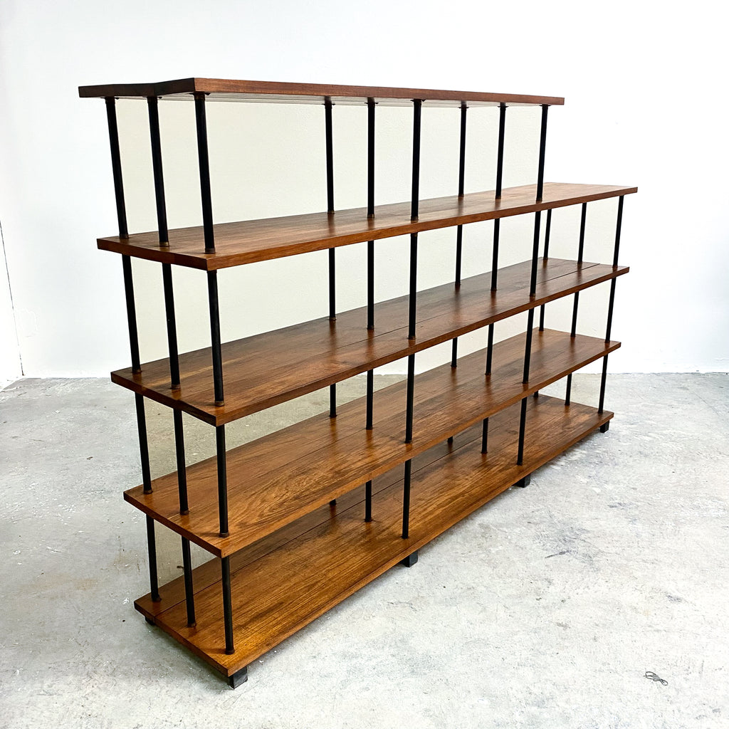 1960's Mid Century Solid Teak Laranda Three Bay Stepped Open Shelves