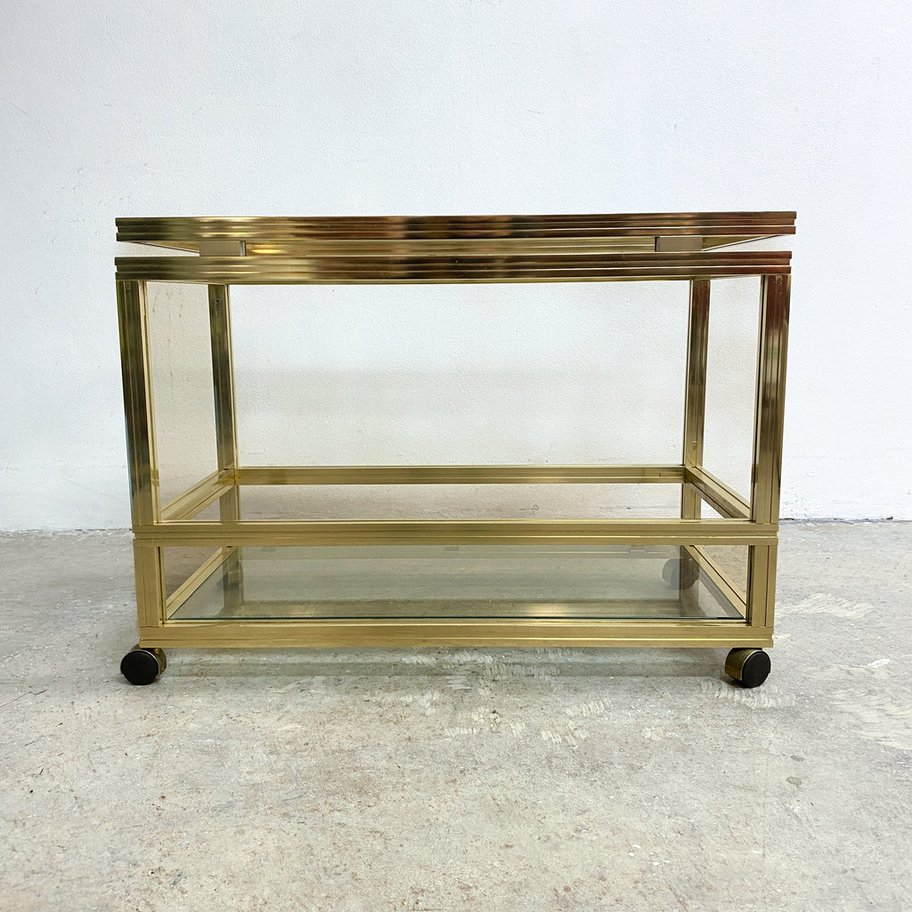 1970's Hollywood Regency Style Gold Drinks Trolley Or Side Table By Pierre Vandel Paris