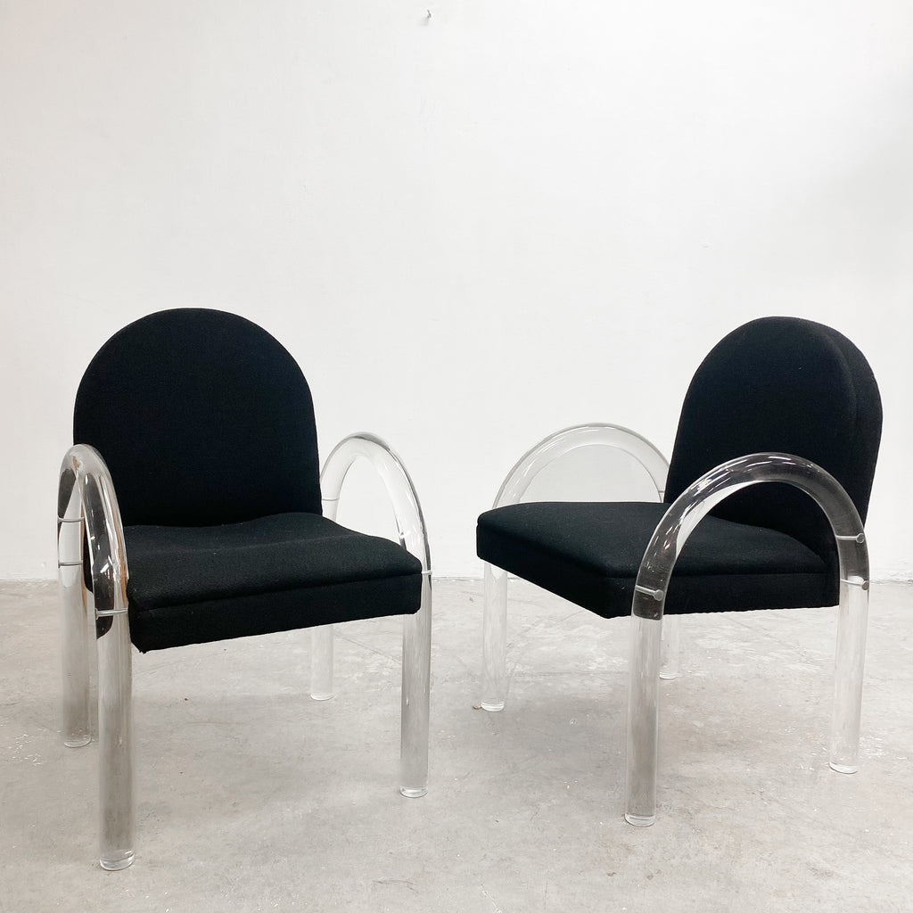 1970s Charles Hollis Jones Perspex Lucite Waterfall Chairs