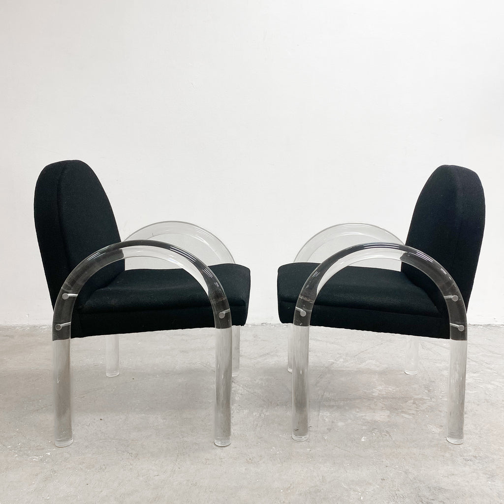 1970s Charles Hollis Jones Perspex Lucite Waterfall Chairs