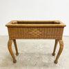 1980s Wicker And Woven Rattan Pot Plant Holder Raised On Cabriole Legs