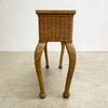 1980s Wicker And Woven Rattan Pot Plant Holder Raised On Cabriole Legs