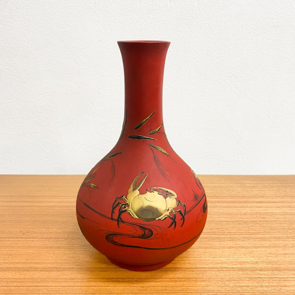 19th Century Red Lacquer Japanese Vase
