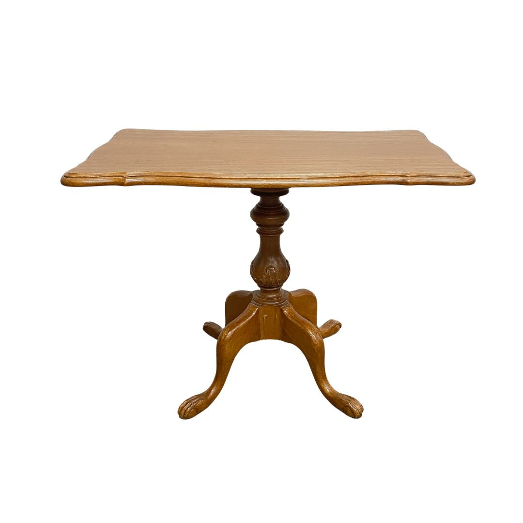 20th Century Carved Wooden Side Table With Ball and Claw Feet