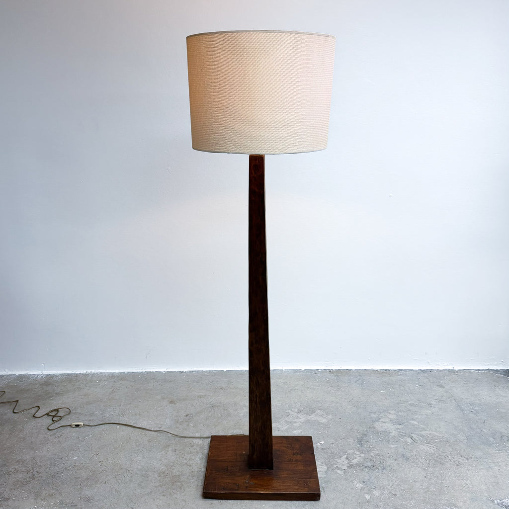 20th Century Vintage Tapered Post Floor Lamp With Textured Adze Finish