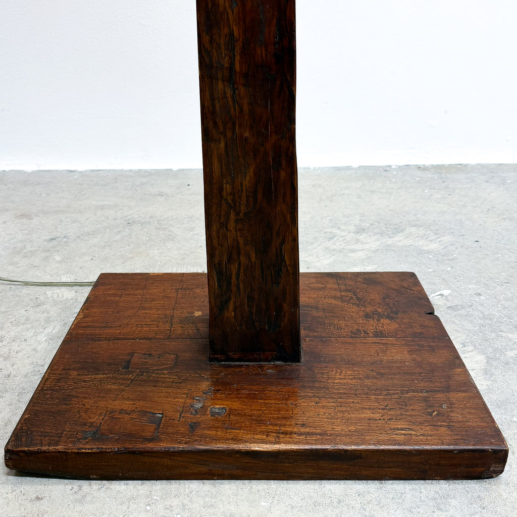 20th Century Vintage Tapered Post Floor Lamp With Textured Adze Finish