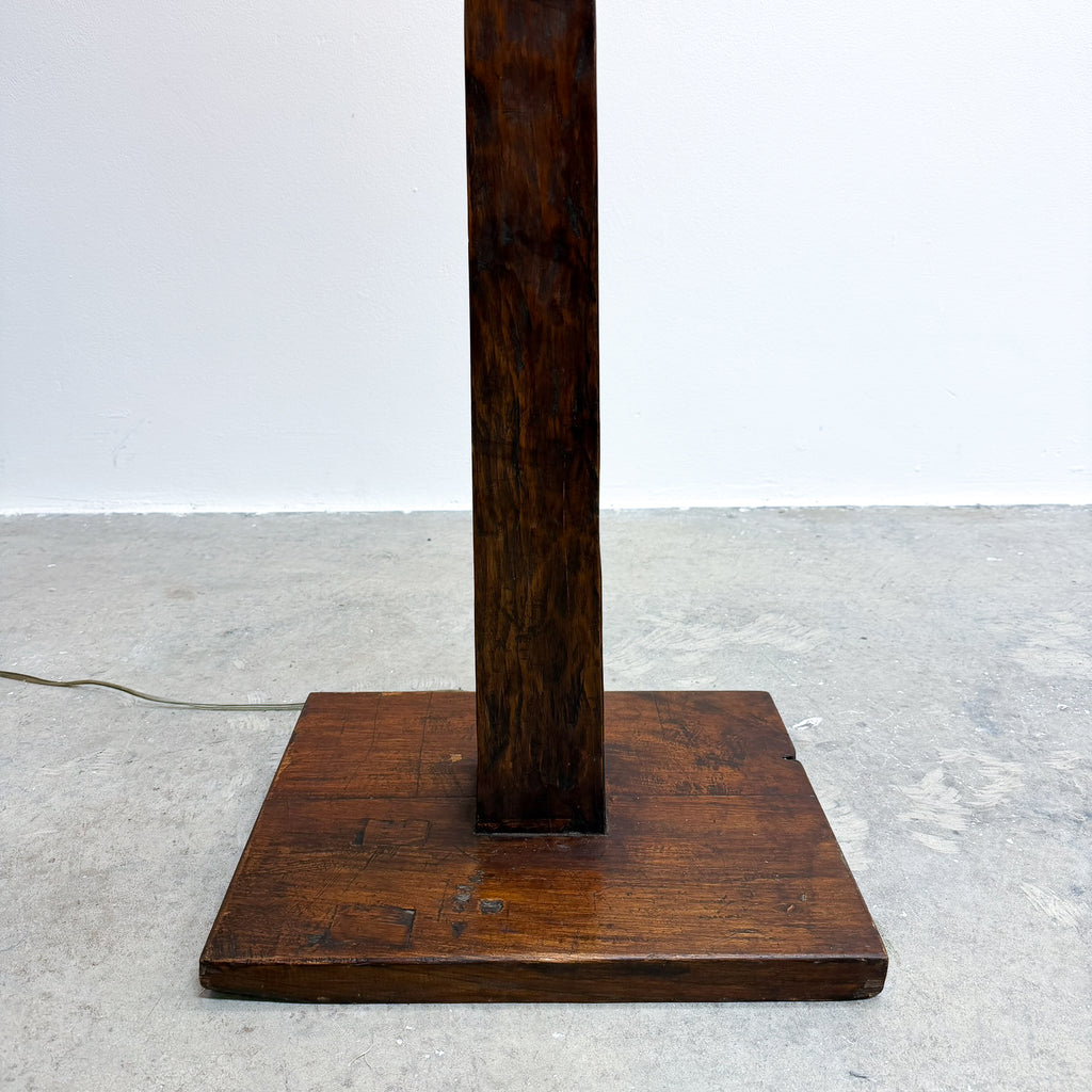 20th Century Vintage Tapered Post Floor Lamp With Textured Adze Finish