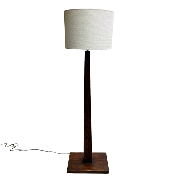 20th Century Vintage Tapered Post Floor Lamp With Textured Adze Finish