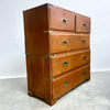 Late 19th Century Teak Campaign Chest Of Drawers